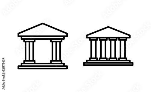 Bank icon vector. Bank sign and symbol, museum, university