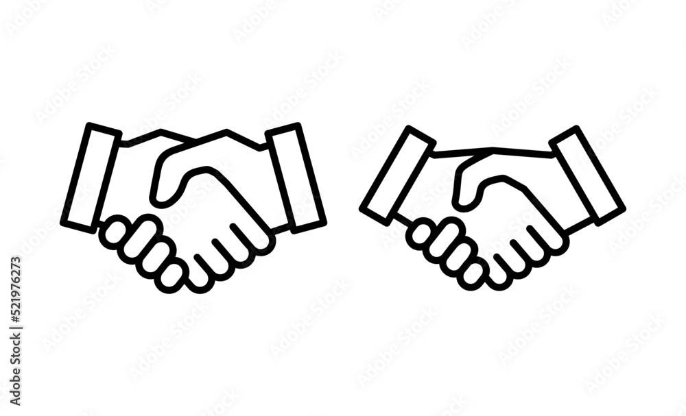 Handshake icon vector. business handshake sign and symbol. contact agreement Handshake icon vector. business handshake sign and symbol. contact agreement