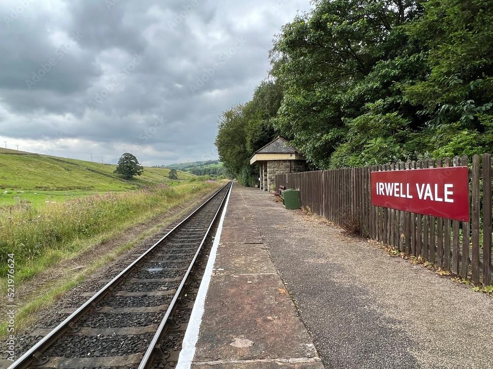 Fototapeta premium Irwell Vale Halt, railway in the countryside