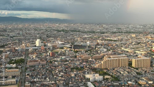 甲子園球場周辺の空撮映像　