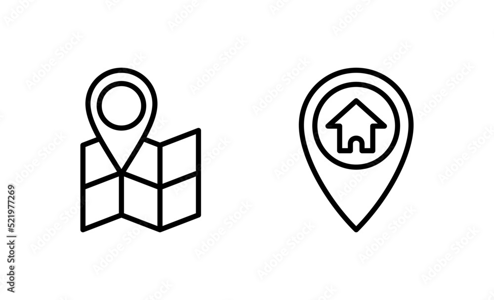 Maps and pin icon vector. location sign and symbol. geo locate, pointer icon. Maps and pin icon vector. location sign and symbol. geo locate, pointer icon.