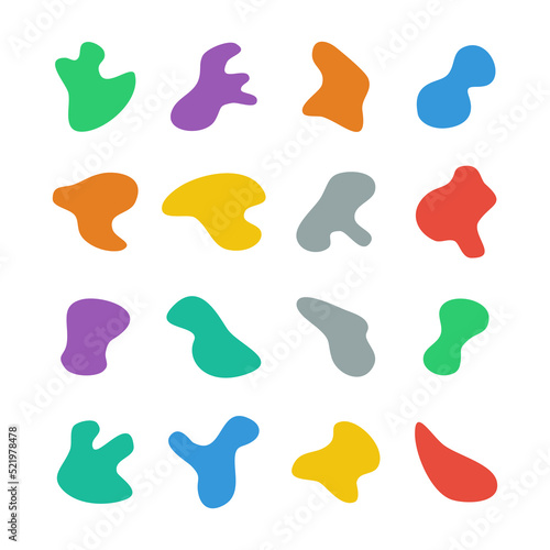 Colour liquid blob shapes