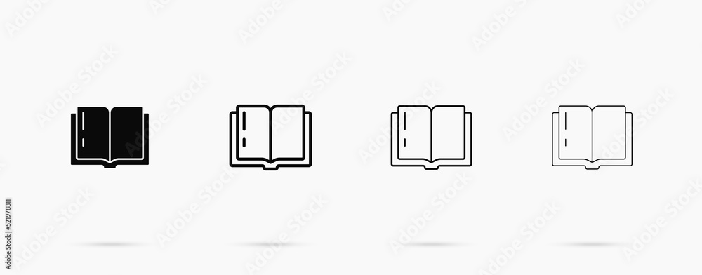 Open book vector icon set Open book vector icon set