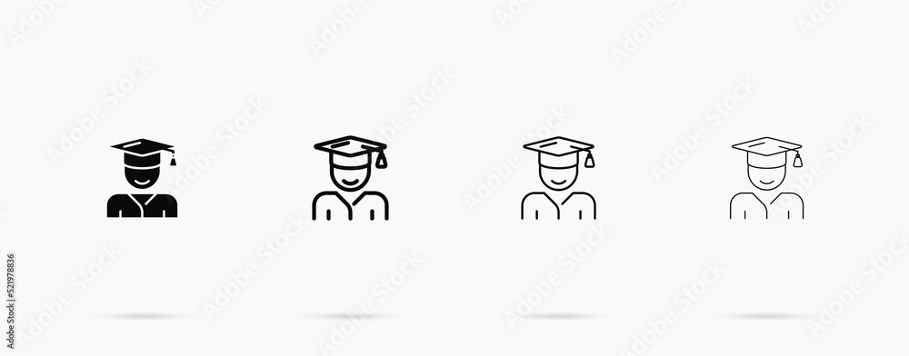 Student with graduation hat vector icon Student with graduation hat vector icon
