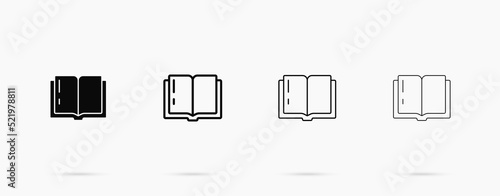 Open book vector icon set