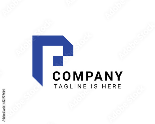 initial letter p or f business logo design