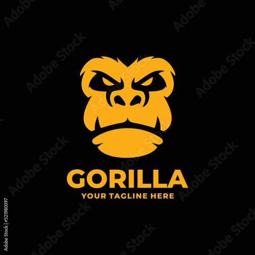 Gorilla face logo design vector