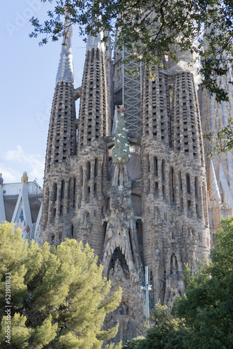 Barcelona, Spain - July 1, 2022: Sagrada Familia Cathedral in Barcelona (Spain).