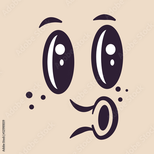 Retro cartoon mascot character element. Character creator for old, retro, vintage logo or brending.