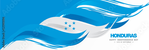 Honduras Independence day, abstract hand drawn national flag of Honduras, white background banner