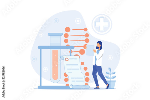 Laboratory diagnostic services. Medical tools. Colored vector illustration in flat style for clinical diagnostics center or lab advertisement.