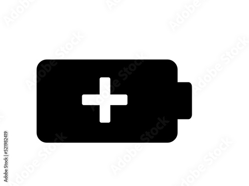 Plus battery sign icon 
