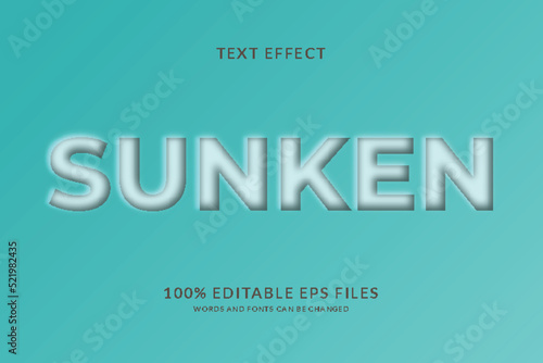 фотографія realistic sunken style editable text effect vector