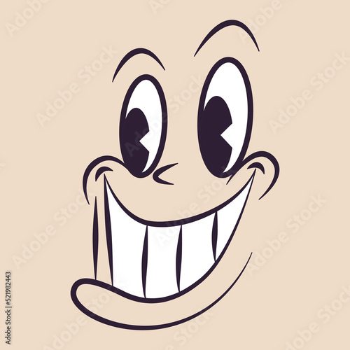 Retro cartoon mascot character element. Character creator for old, retro, vintage logo or brending.