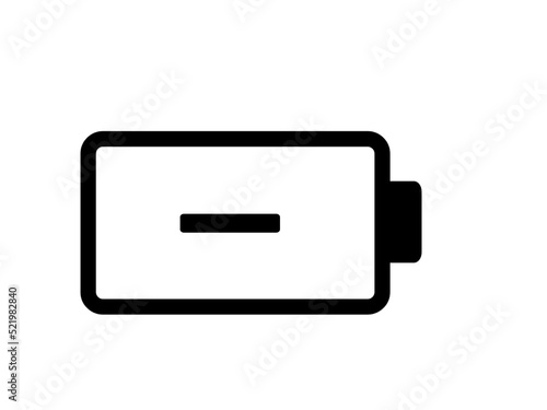 Minus battery sign icon illustration 