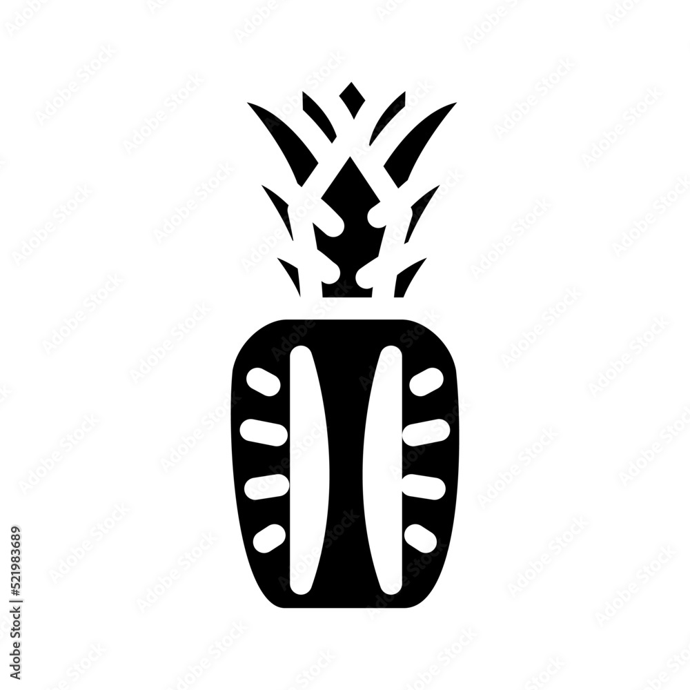 whole cut pineapple glyph icon vector. whole cut pineapple sign. isolated symbol illustration whole cut pineapple glyph icon vector. whole cut pineapple sign. isolated symbol illustration