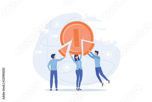 Dividend income and financial profitability. Return on investment chart, budget fund plan, revenue increase, accounting report, money bag income, pension saving account, flat modern illustration