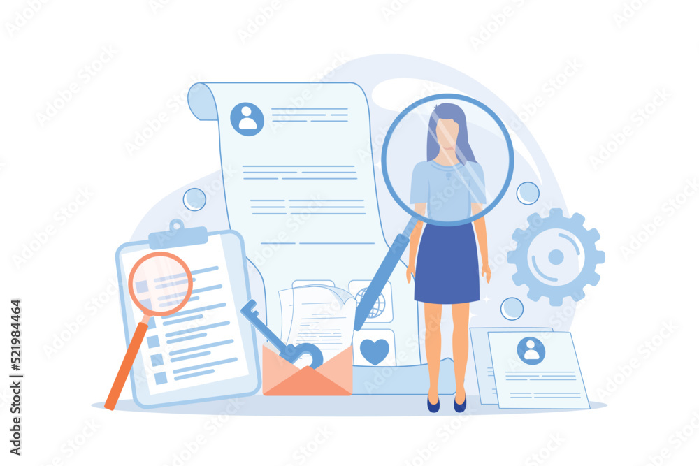 update personal information, registration claim documents, metaphors set. Tax filing, report your income information. Tax credits and expenses, financial report. flat modern design illustration