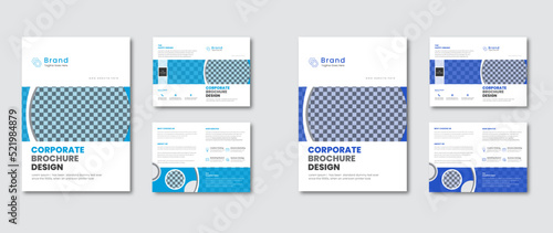 Business bi fold brochure design template. Corporate bi fold business brochure design template in A4 size | 
Corporate square bi-fold brochure design template