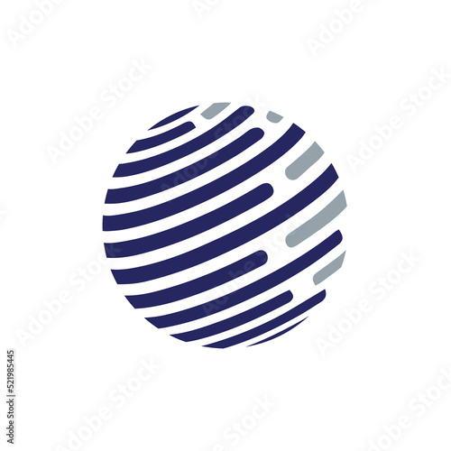 World Icon Logo Design Formed with Lines