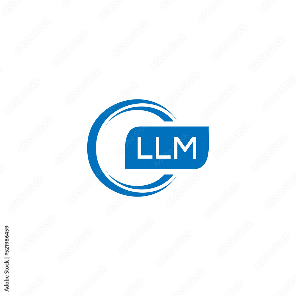 LLM letter design for logo and icon.LLM typography for technology ...