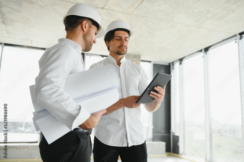 two business man construction site engineer. two business man construction site engineer.
