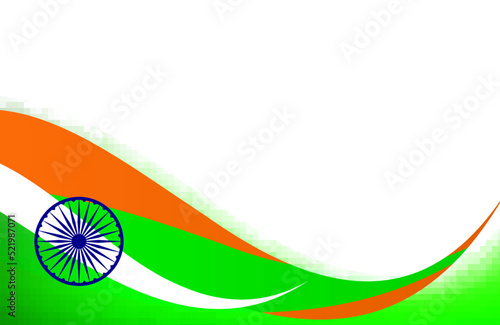 Abstract tricolor indian flag background illustration