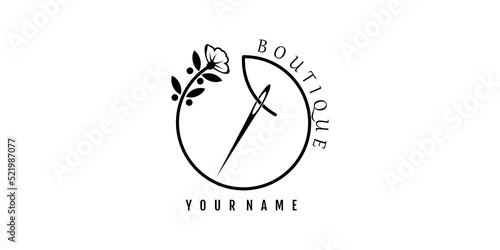 Boutique vector illustration with line art concept premium vector