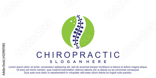 Chiropractic illustration with creative design premium vector