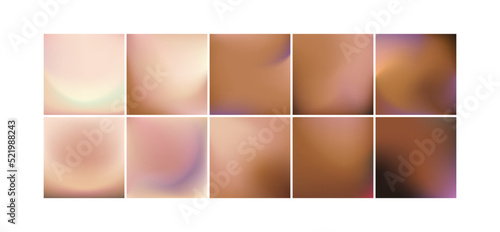 Set of square neutral gradient backgrounds. Vector mesh gradients.