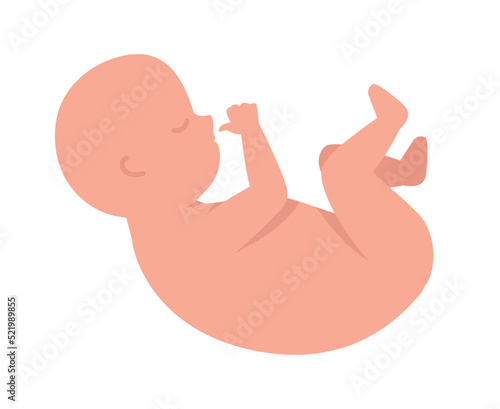 Newborn baby semi flat color vector character. Editable figure. Full body person on white. Little infant child simple cartoon style illustration for web graphic design and animation