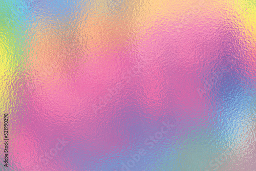 Shiny silver iridescent rainbow holograhpic foil texture vector. Colorful gologram gradient background for prints.