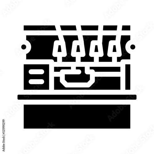 knitting machine glyph icon vector. knitting machine sign. isolated symbol illustration