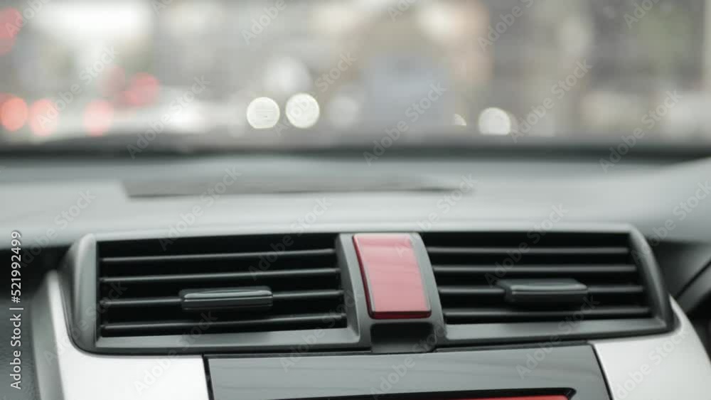 POV to the air condition inside the car POV to the air condition inside the car
