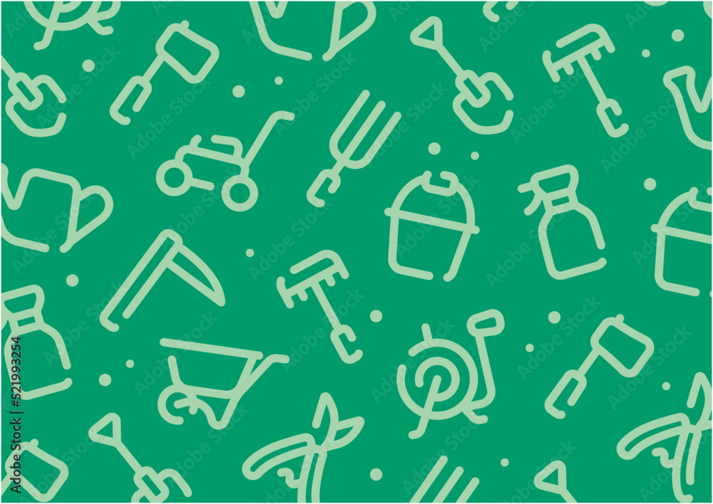 Gardening tool pattern background for graphic design.A-size horizontal. Gardening tool pattern background for graphic design.A-size horizontal.