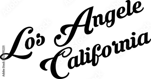 Los Angeles California, text sign illustration on white background. © Antonio