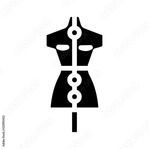 sewing mannequin glyph icon vector. sewing mannequin sign. isolated symbol illustration