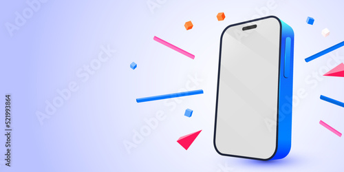 Cute mobile smart phone background. Modern mockup.