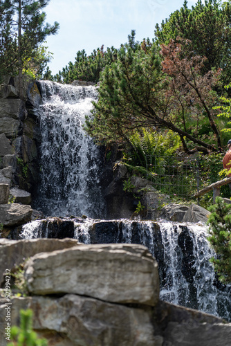 The water falls in Grugapark Essen