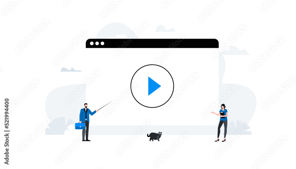 People at abstract browser. Conceptual vector illustration. Animation ready duik friendly vector.