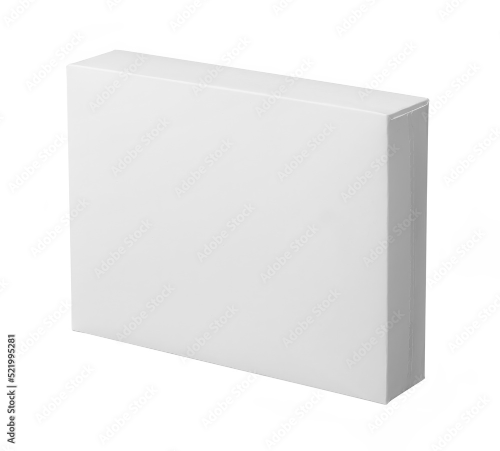 photo of white cardboard box for product design mock-up isolated on white background photo of white cardboard box for product design mock-up isolated on white background