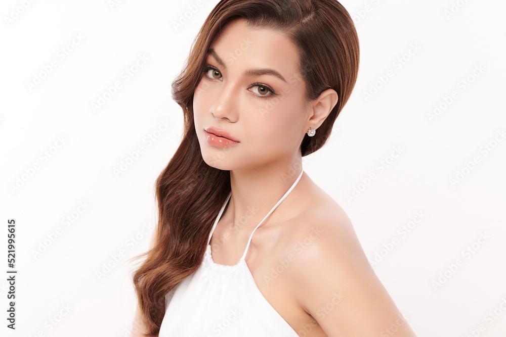 Beautiful young asian woman with clean fresh skin on white background, Face care, Facial treatment, Cosmetology, beauty and spa, Asian women portrait. Beautiful young asian woman with clean fresh skin on white background, Face care, Facial treatment, Cosmetology, beauty and spa, Asian women portrait.