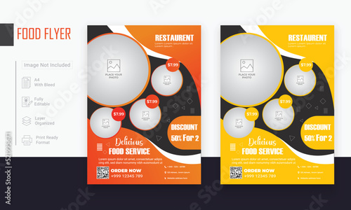 Fast food flyer template design 