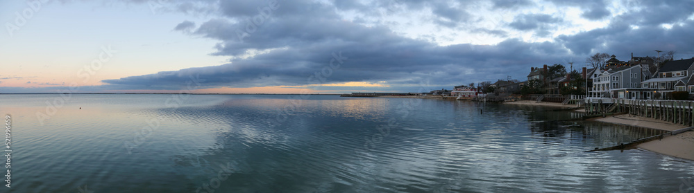 Panorama of a sunset in a small Massachusetts seaside town Panorama of a sunset in a small Massachusetts seaside town