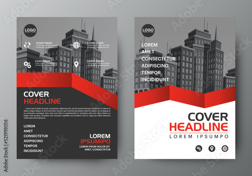 Red rectangle business annual report brochure flyer design template  Vector, Leaflet cover presentation abstract geometric background, modern publication poster magazine, layout in A4 size