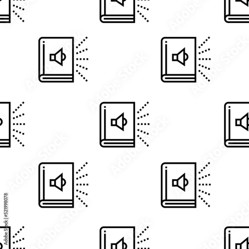 audiobook icon pattern. Seamless audiobook pattern on white background.