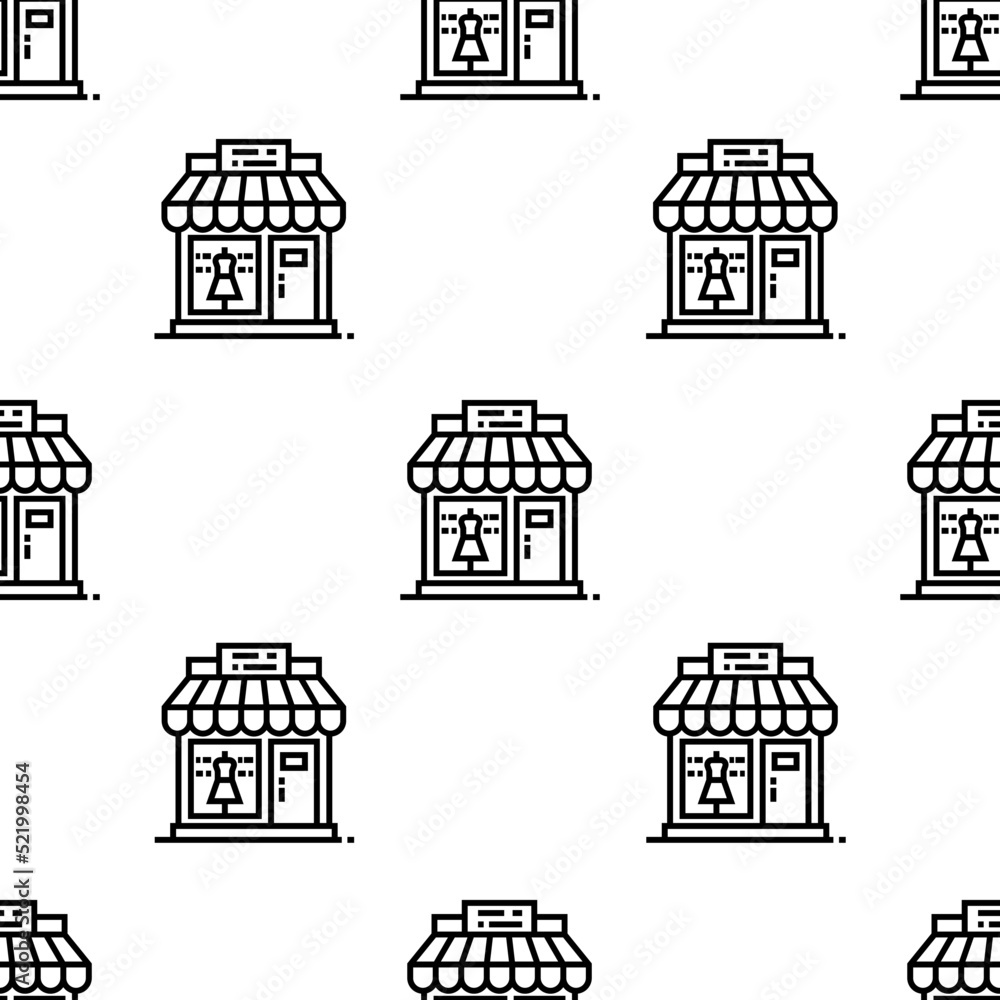 clothing shop icon pattern. Seamless clothing shop pattern on white background. clothing shop icon pattern. Seamless clothing shop pattern on white background.