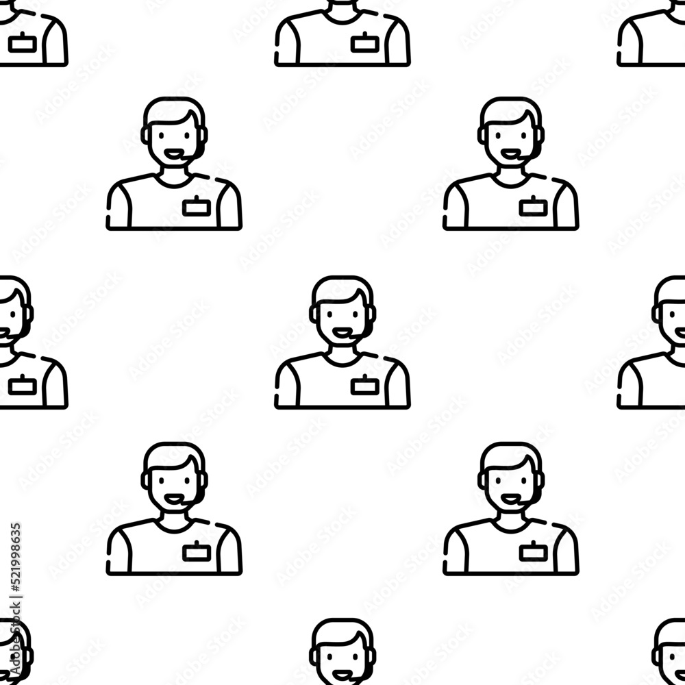 man icon pattern. Seamless man pattern on white background.