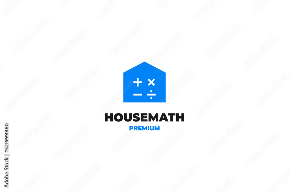 Fototapeta premium House Mathematical Genius Logo Vector Design Illustration Idea