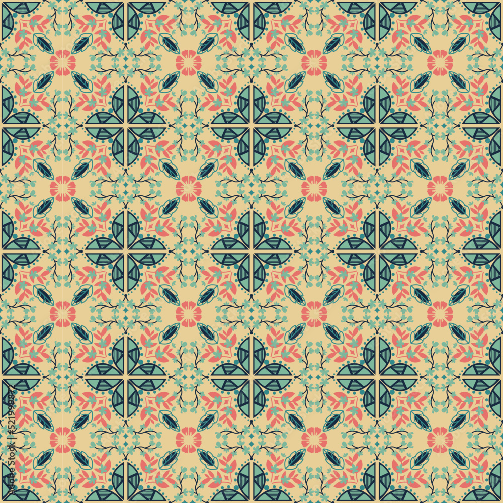 Seamless Background Retro Garden Nature Aboriginal Floral Damask Traditional Pattern Art Seamless Background Retro Garden Nature Aboriginal Floral Damask Traditional Pattern Art